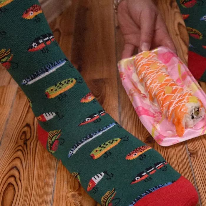 Mariage chaussettes drôles hommes dessin animé Animal carlin singe nourriture Sushi créatif
