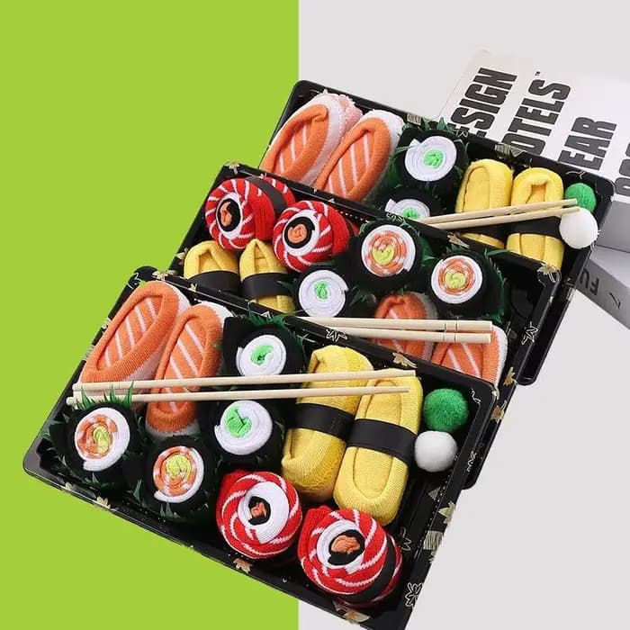 1/3/4/5 paires de chaussettes Sushi Pizza Burger