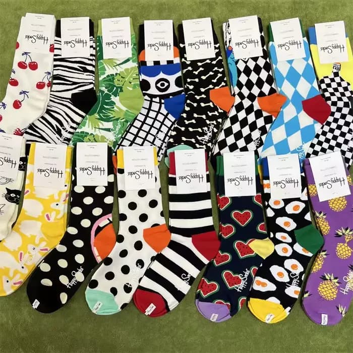 Taille 36-40 personnalité des femmes adultes quatre saisons épais mi-tube chaussettes couleur artistique à pois pur