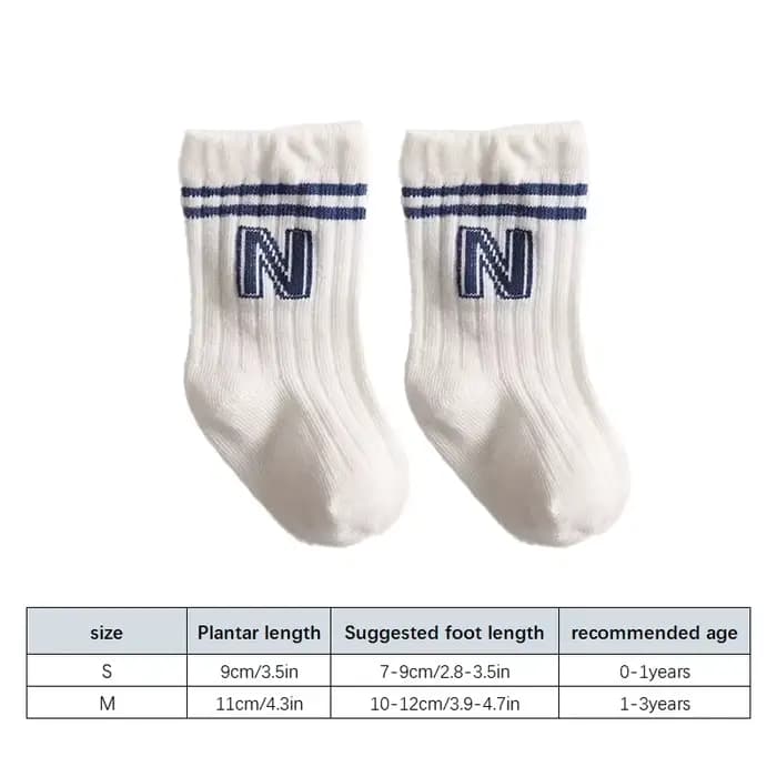 Chaussettes tricotées à rayures pour enfants de 0 à 3 ans