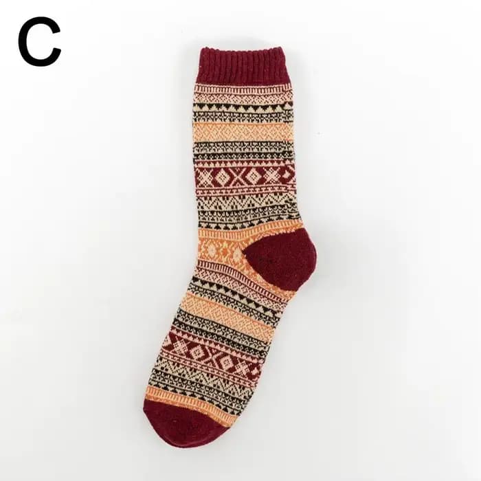 Chaussettes thermiques en laine optique de style ethnique pour hommes, chaussettes en coton vintage, chaussettes d'hiver chaudes, chaussettes d'équipage en tricot, Noël, Gi, P7F1