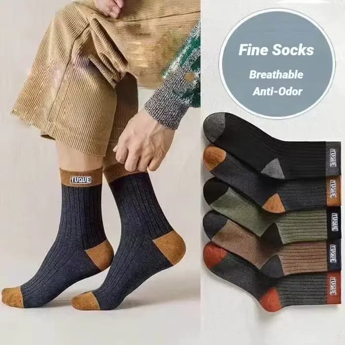 Chaussettes unisexes respirantes et confortables à blocs de couleurs, 5 paires de chaussettes décontractées tendance pour hommes, à porter toute l'année, adaptées aux activités de plein air pour homme