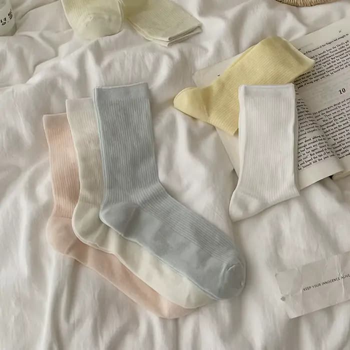 Chaussettes d'été femmes 76% Lyocell soie mince respirant couleur unie