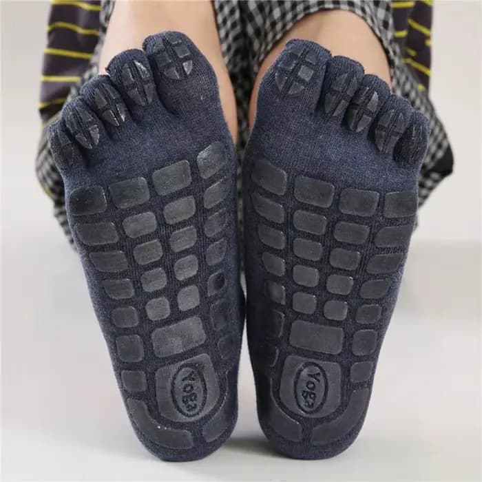 Mode nouveaux hommes hiver épaissi cinq doigts chaussettes chaud antidérapant poignée Fitness orteil bas mollet