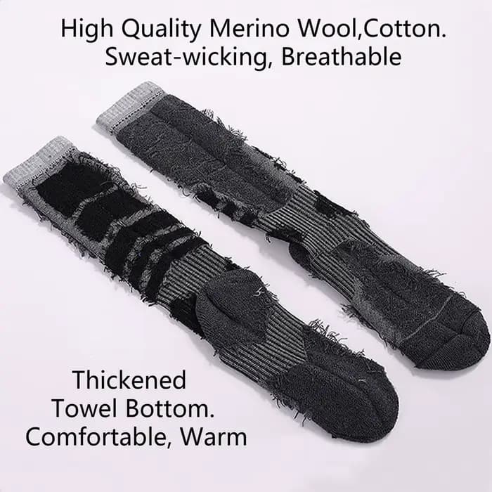 1 paire laine mérinos coton hiver hommes chaussettes de Ski chaudes plus épais sport Snowboard cyclisme football
