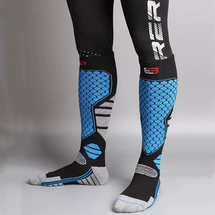 Chaussettes de snowboard unisexes pour hommes et femmes, chaussettes hautes jusqu'au genou, chaussettes thermiques d'hiver, chaussettes de sport de plein air, chaussettes de randonnée, chaussettes de 