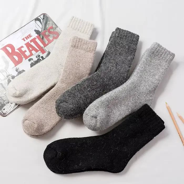 Super chaud Funn solide chaussettes laine mérinos lapin chaussettes neige hiver chaussettes calceta hombre skarpety meskiey heureux mâle hommes plus épais