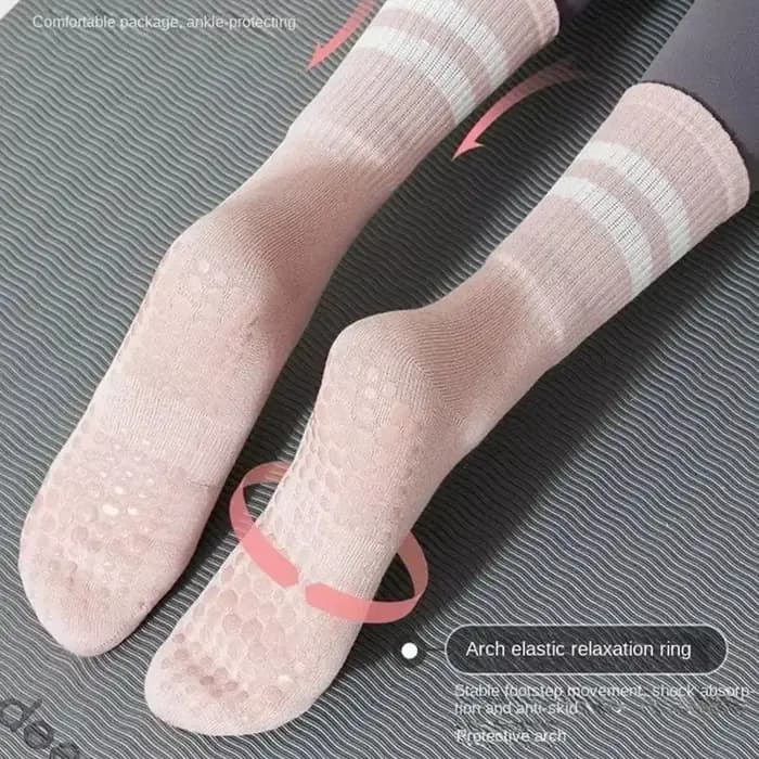 1/2/3/4 paires de chaussettes de sport en coton, mi-tube, professionnelles, antidérapantes, en silicone, pour fitness en salle, danse, Pilates, yoga