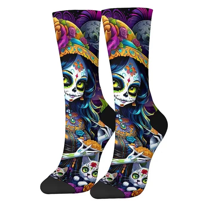 Chaussettes pour Homme Confortables et Respirantes, Thème Jour de la Fréquence, Nouveauté Intéressante, Loisirs Hip Hop, Style Rétro, Cadeau Idéal