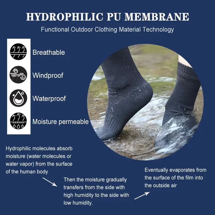 Chaussettes d'aventure en plein air imperméables pour adultes-chaussettes respirantes chaudes