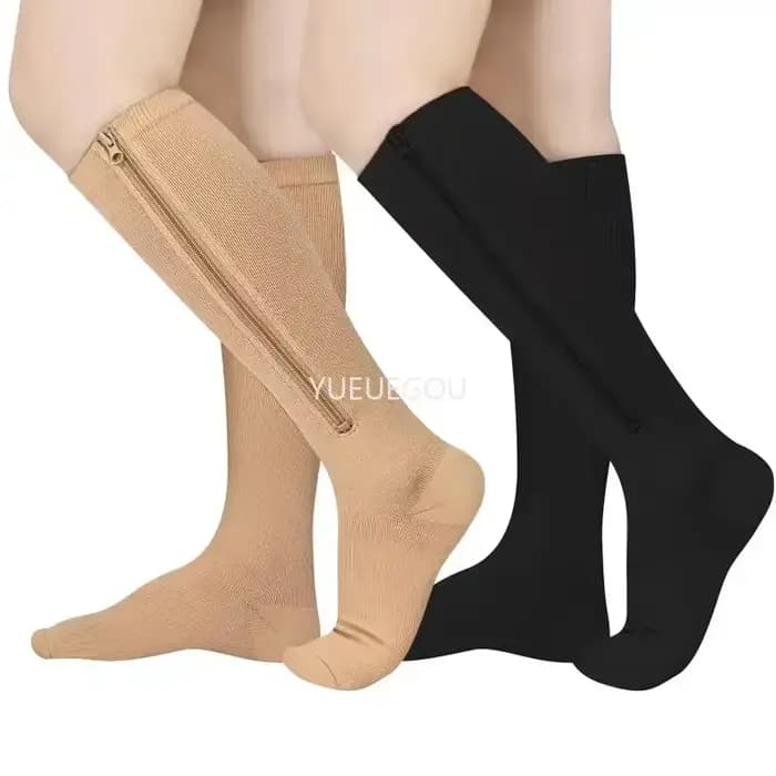 Chaussettes de compression à fermeture éclair pour femmes et hommes