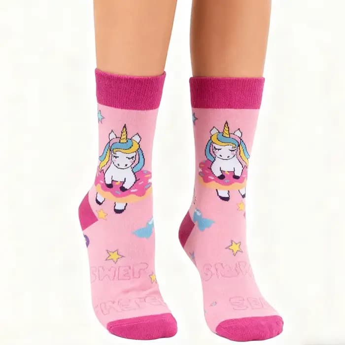 3 paires de chaussettes pour femmes de la série licorne