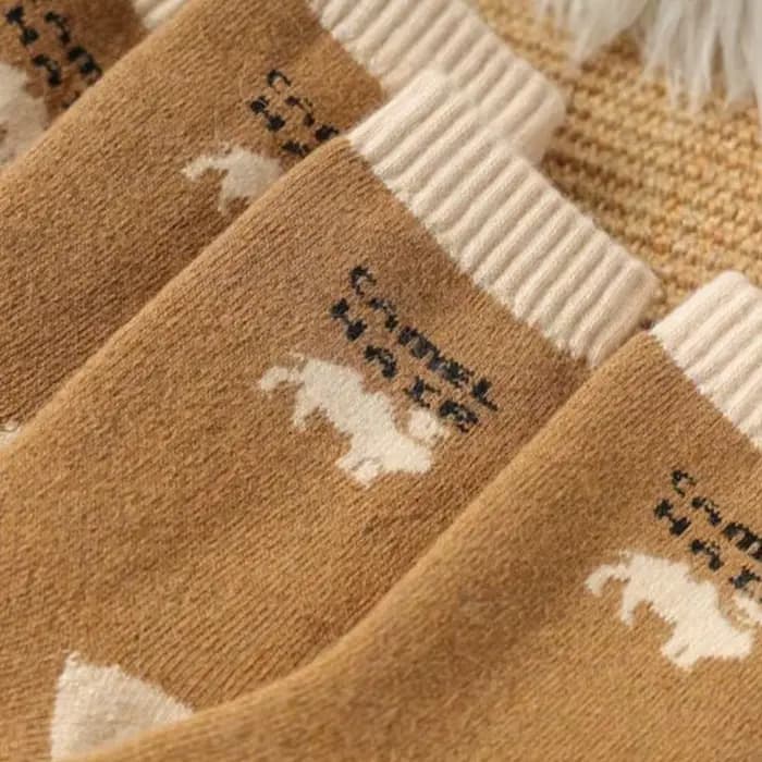 1 paire hiver épaissi chaud Terry Camel chaussettes pour hommes et femmes chameau du nord