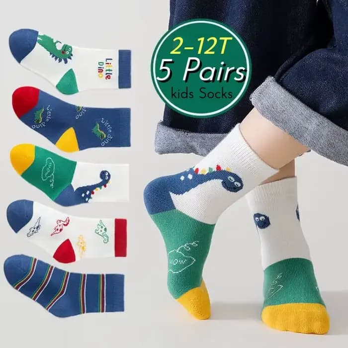 LDino 5 paires de chaussettes pour garçons