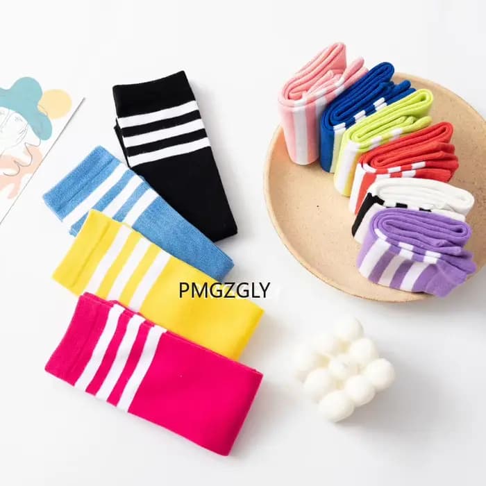 Chaussettes d'automne pour enfants, bas à tube central, couleur bonbon, bas de football classiques de style collégial, tube mi-haut