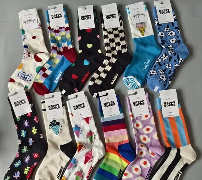 Happy Socks – chaussettes amusantes unisexes en coton peigné doux