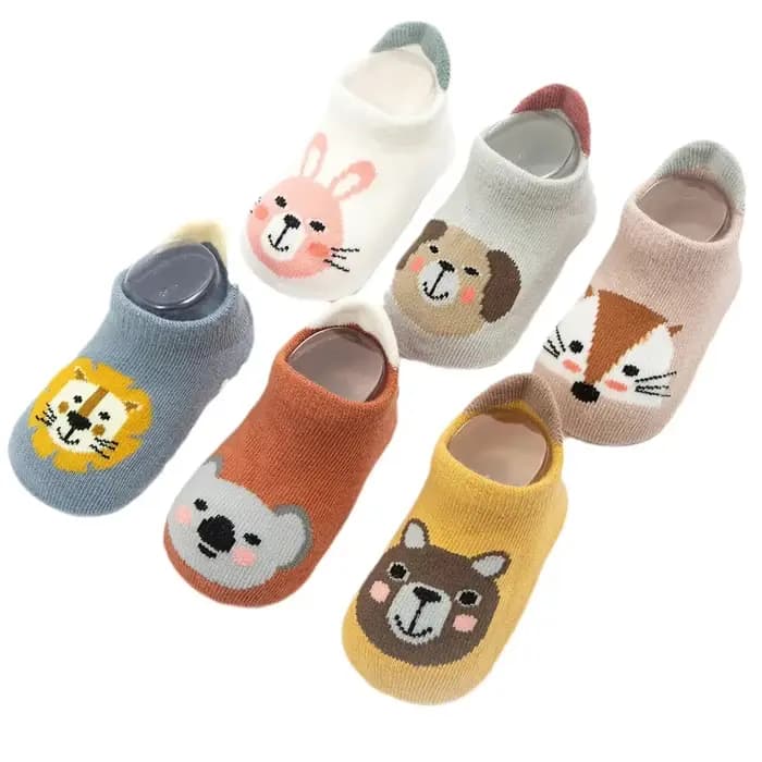 Lot de 6 paires de chaussettes en coton anti-aldes pour bébé garçon et fille