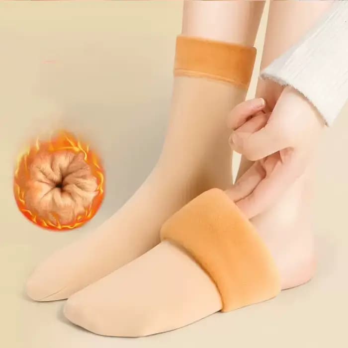 Chaussettes en velours épaissi pour femme