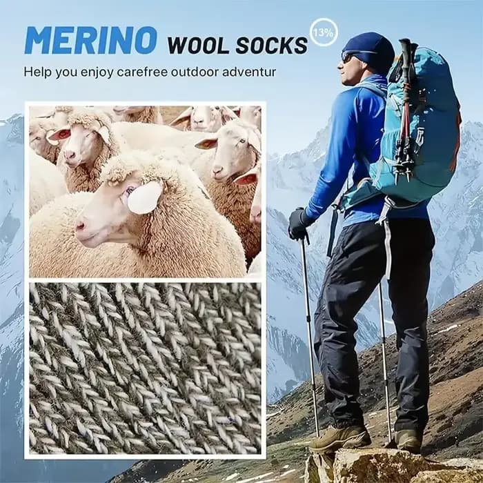 5 paires de chaussettes en laine mérinos pour hommes et femmes
