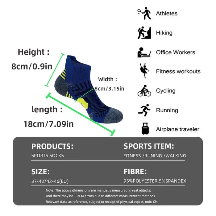 3/9 paires de chaussettes de sport antidérapantes pour hommes et femmes
