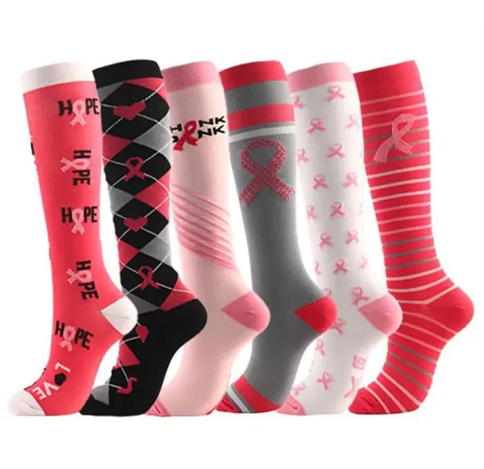 Genou haute Compression chaussettes pour hommes femmes course infirmière
