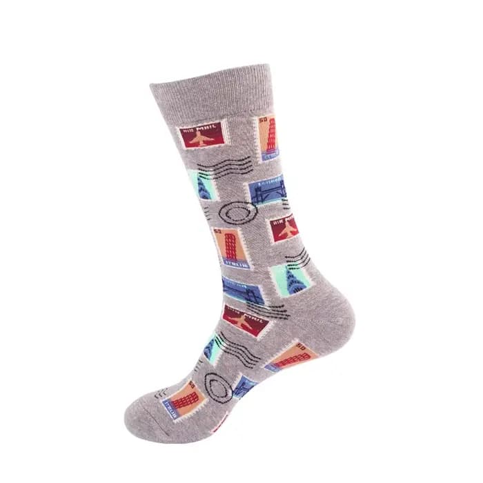 Chaussettes unisexes à motifs de dessins animés pour hommes et femmes, tendance streetwear, motifs avocat, hamburger, sushi, carreaux, rayures, pomme, oeuf frit, zèbre