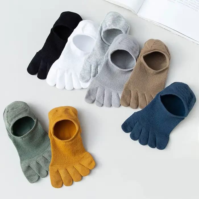 Chaussettes de sport invisibles à bouche peu profonde pour hommes, 5 doigts, coton, bateau absorbant la transpiration, mode respirante, Parker