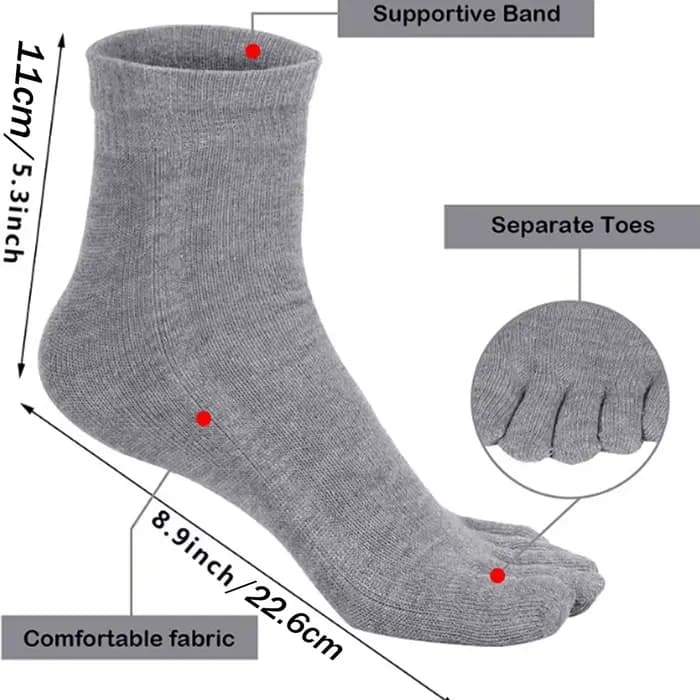 5 paires de chaussettes à orteils pour hommes et femmes