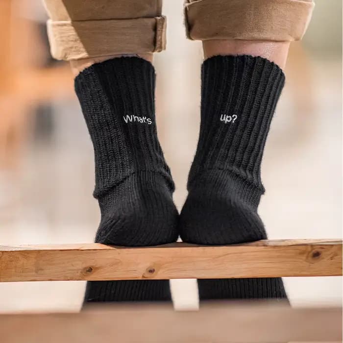Maden 3 paires de chaussettes mi-mollet en tricot vintage point grossier broderie sport chaussettes longues respirantes chaussettes unisexes d'automne et d'hiver