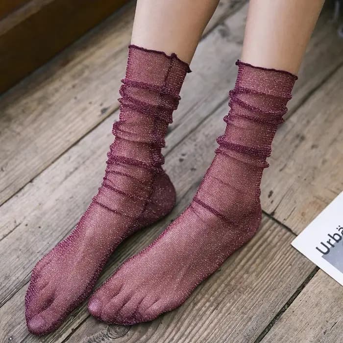 Chaussettes rétro brillantes pour femmes