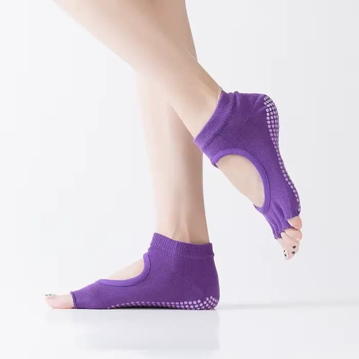 Chaussettes de Pilates dos nu à cinq orteils pour femmes