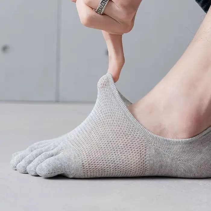 Chaussettes de sport invisibles à bouche peu profonde pour hommes, 5 doigts, coton, bateau absorbant la transpiration, mode respirante, Parker