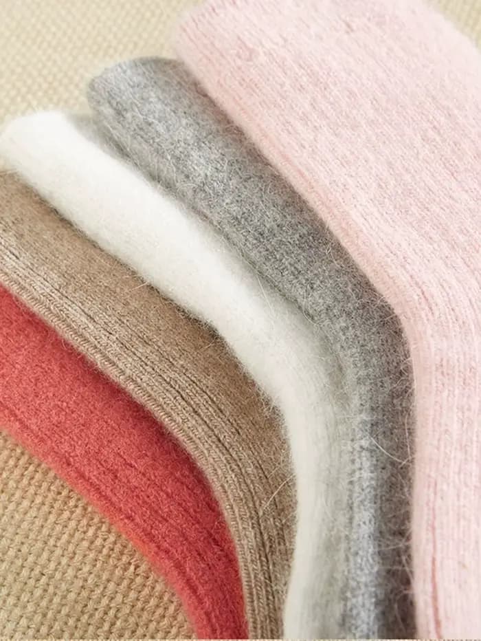 1 paire de chaussettes en cachemire épaisses et chaudes
