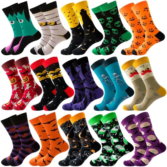 Chaussettes drôles pour hommes et femmes, Harajuku, Seton Alien, Monster Socks, Pumpkin, Bat Crew, Hot Sale, Halloween, Nouveau