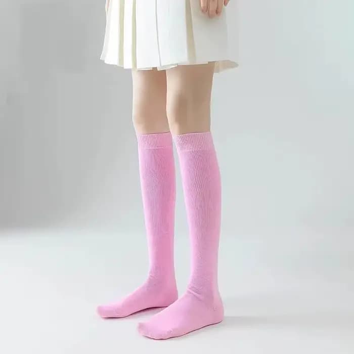 Élégant coloré genou haute femmes chaussettes d'hiver Dopamine couleur unie Klein bleu Rose rouge