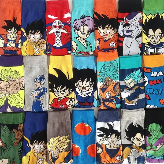 5 paires de chaussettes BANDAI Dragon Ball unisexes, style dessin animé, hip-hop, streetwear, fantaisie, amusantes, décontractées, pour hommes et femmes