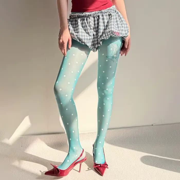 Collants à pois pour femme