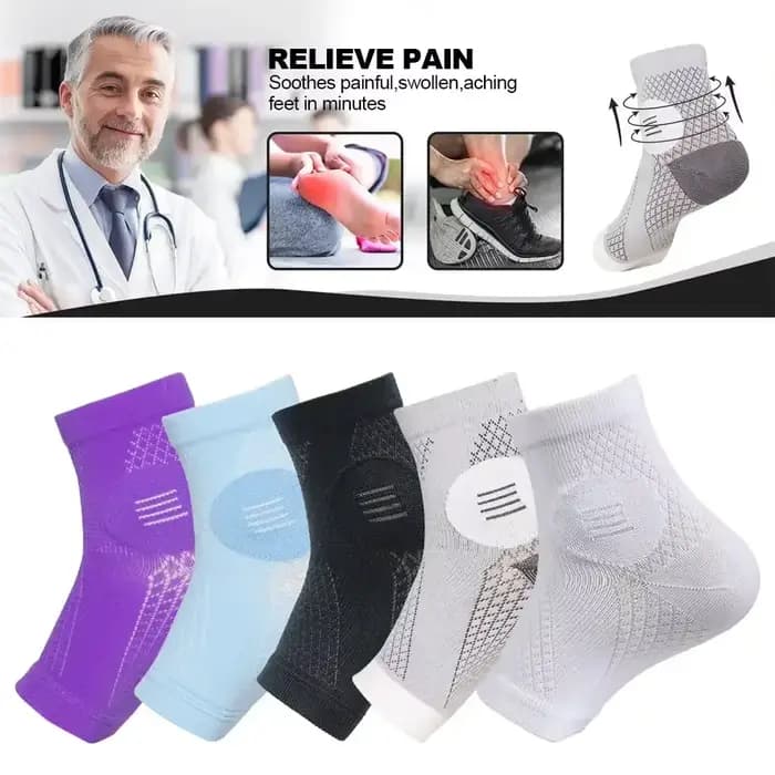 1 paire de chaussettes de neuropathie-thérapie de neurite périphérique Compression diabétique bout ouvert manchons de