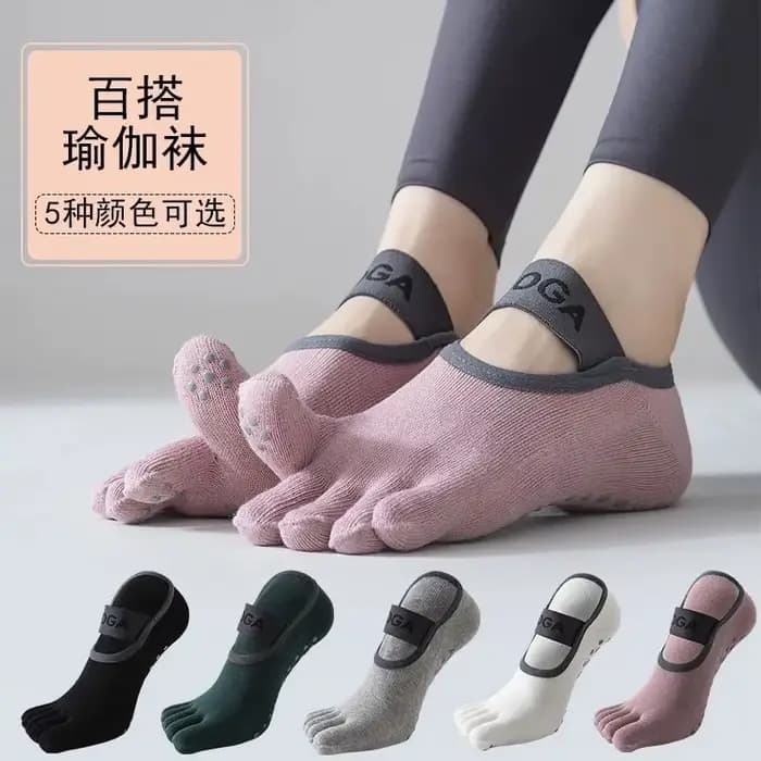 Chaussettes de yoga à cinq doigts pour femmes