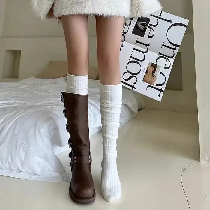 Bas de printemps longueur genou pour femmes