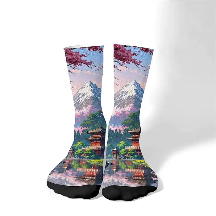 Chaussettes confortables et respirantes pour hommes, art du Mont Fuji, style art rétro, loisirs de plein air, nouvelle mode, équipage intéressant