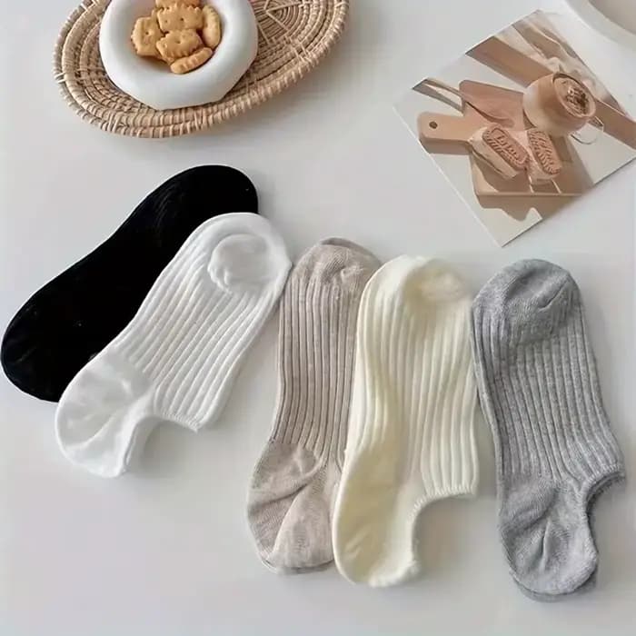 5/10 paires de chaussettes bateau solides pour hommes