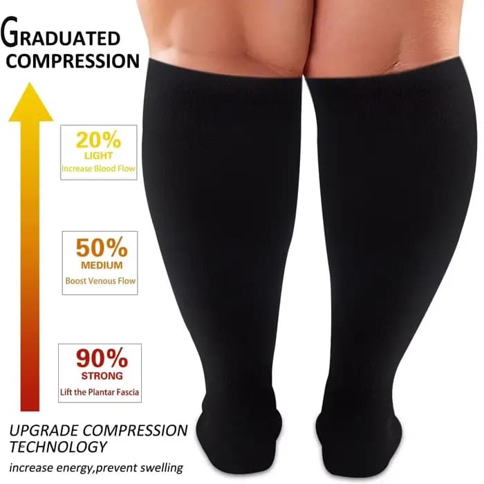 Chaussettes de compression grande taille pour femmes et hommes