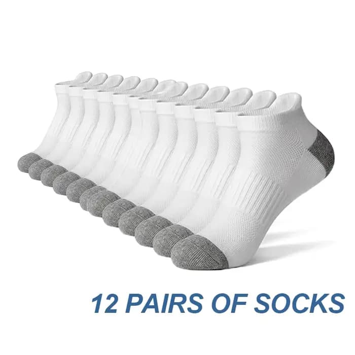 AOTOLK 6/12 paires coton homme et femme chaussettes sport couleur unie