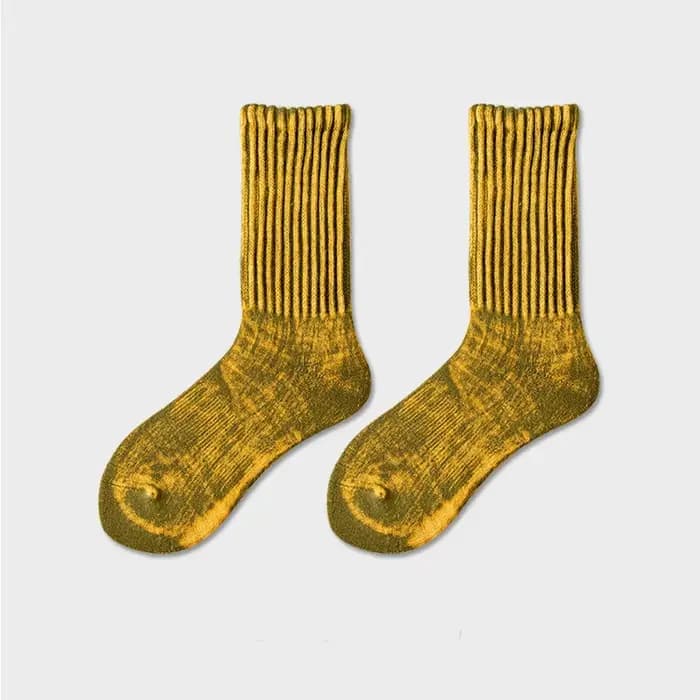 Chaussettes mi-longues en coton délavé pour hommes et femmes