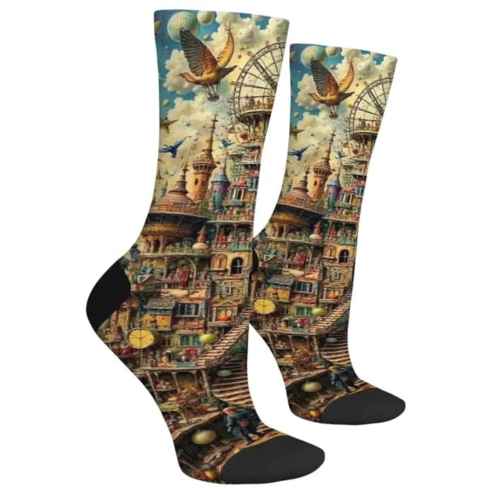 Catégorie de création d'image couleur fantaisie Chaussettes Nouveauté Amusant Joyeux Halloween