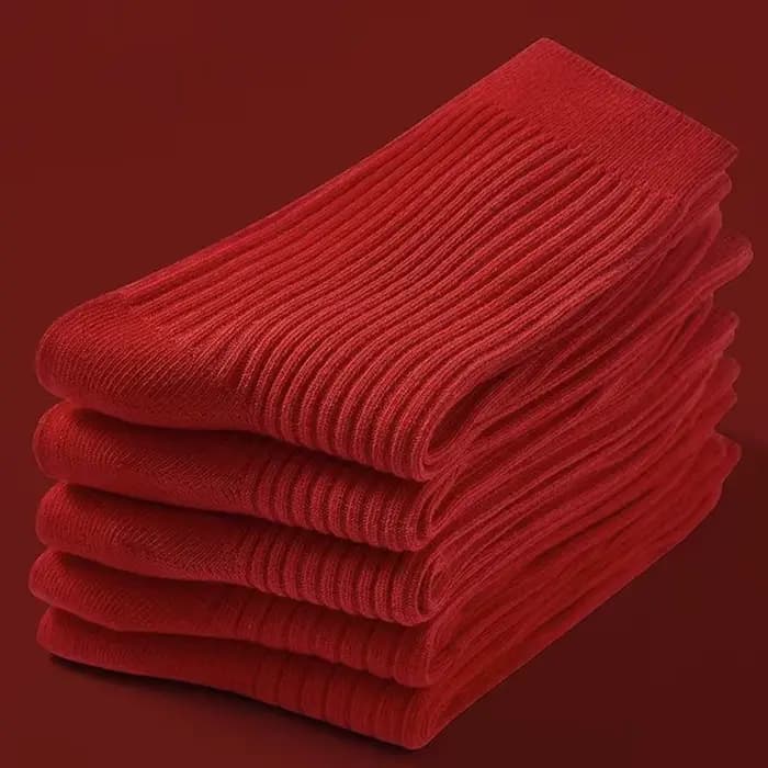 1 paire de chaussettes de vacances rouges unisexes