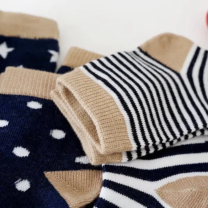 Chaussettes Courtes à Rayures et à Pois pour Bébé Garçon et Fille