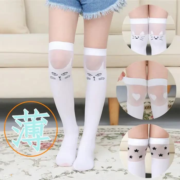 2 à 12 T blanc école filles chaussettes coton genou haute longues