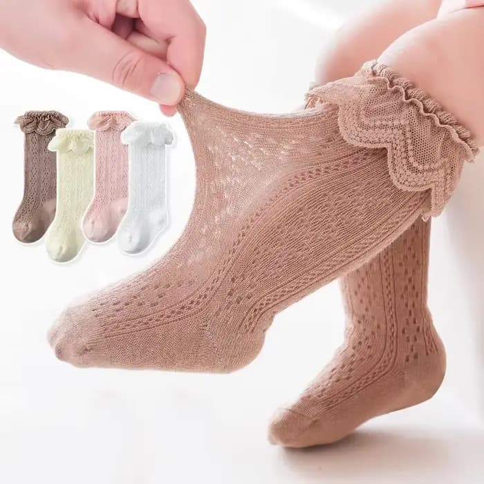 Chaussettes Hautes en Dentelle pour Bébé